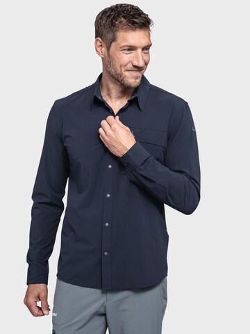 Schöffel Regular fit Functioneel overhemd ' Hiking Shirt Style Dunajec MNS ' in Blauw: voorkant