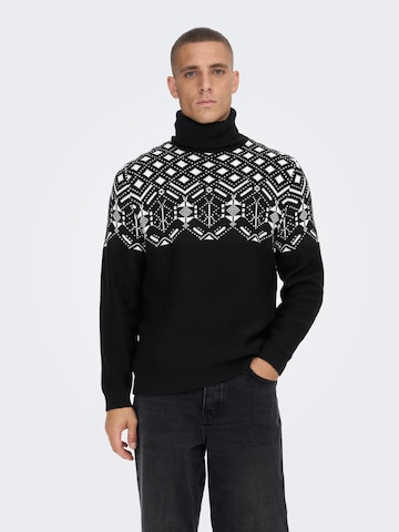 Pullover di Only & Sons in nero: frontale