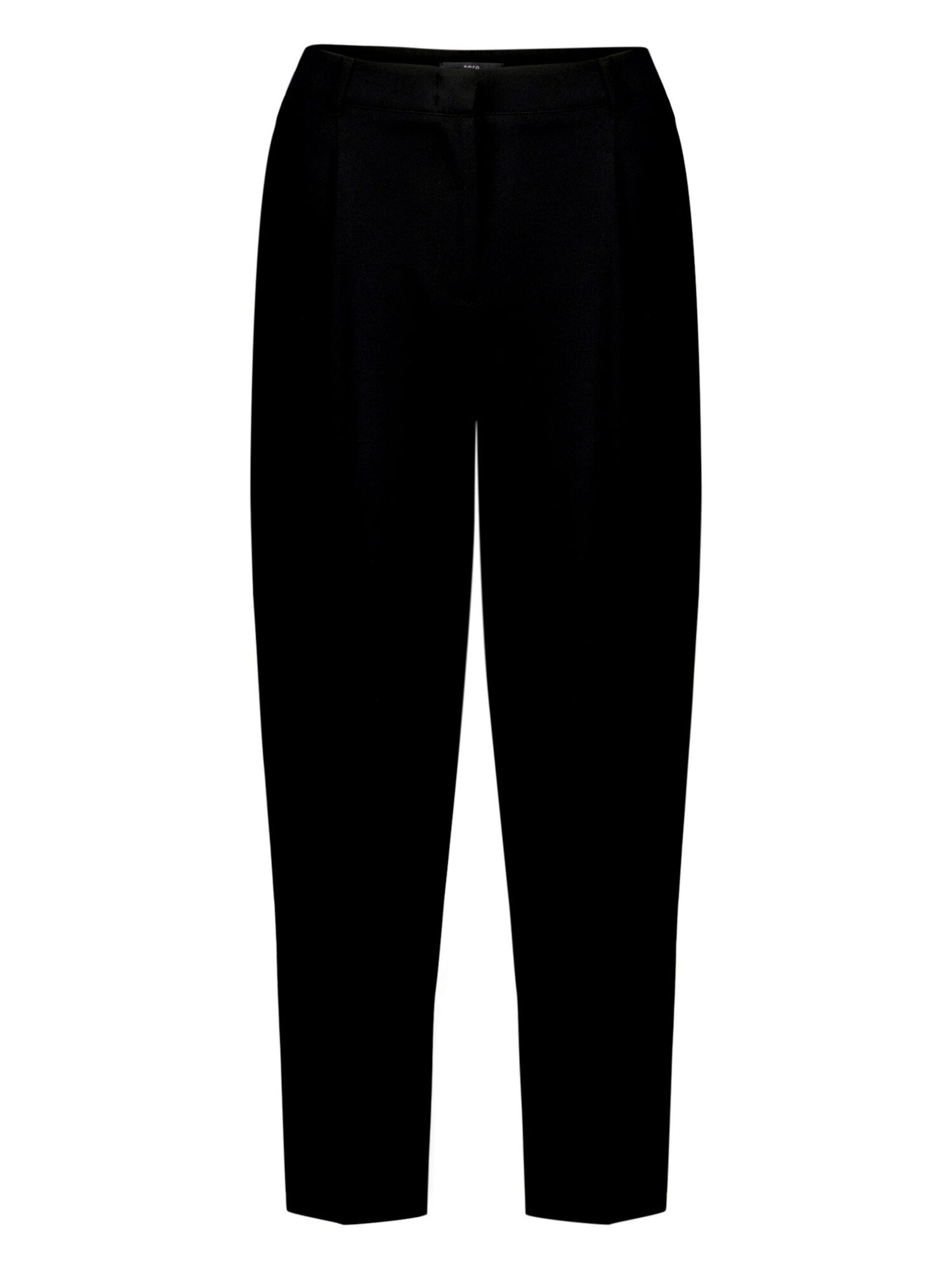 Pantaloni con pieghe di zero in nero: frontale