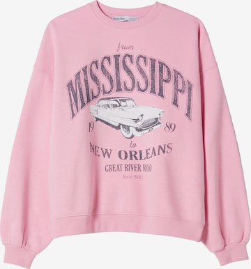 Bershka Sweatshirt in Pink: front