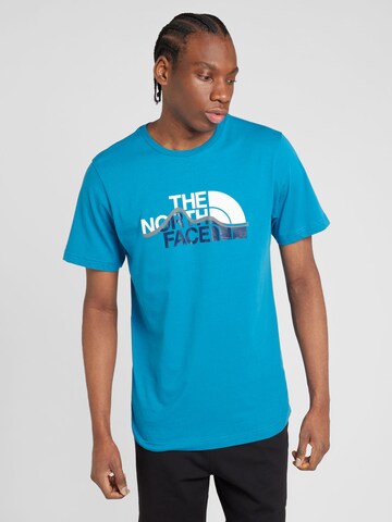 Tricou 'MOUNTAIN LINE' de la THE NORTH FACE pe albastru: față