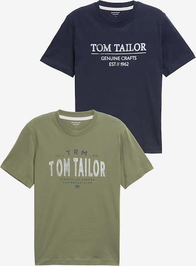 TOM TAILOR Majica veličine S u morsko plava / kaki / prljavo bijela, Pregled proizvoda