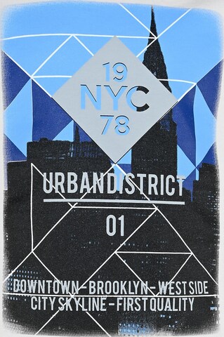 Tricou 'URBANDISTRICT' de la BLUE EFFECT pe alb