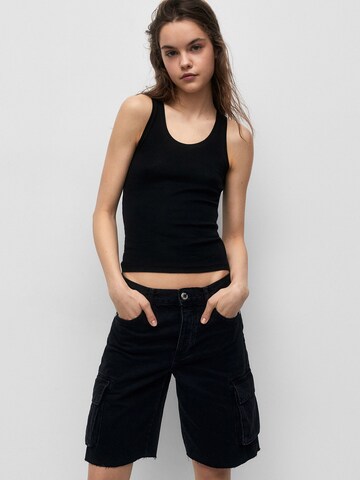 Pull&Bear Regular Cargo Jeans in Black