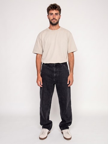 Carhartt WIP Baggy Jeans 'SINGLE KNEE PANT BLACK STONE WASHED' in Black