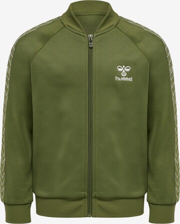 Hummel Athletic Zip-Up Hoodie 'Trick' in Green: front