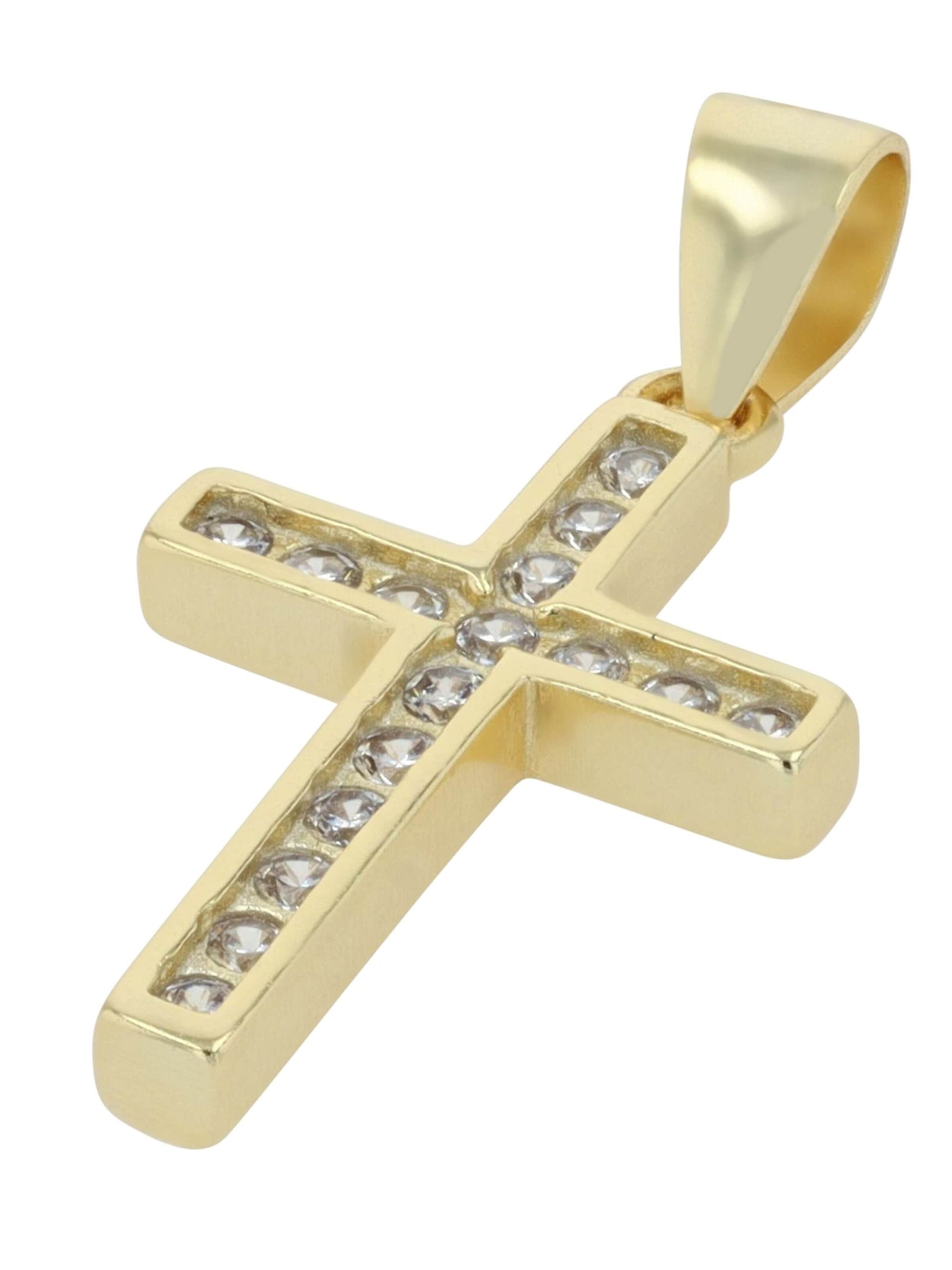 Akzent Pendant '"Mireio" aus 925 Sterlingsilber, rhodiniert, langlebig' in Gold: front