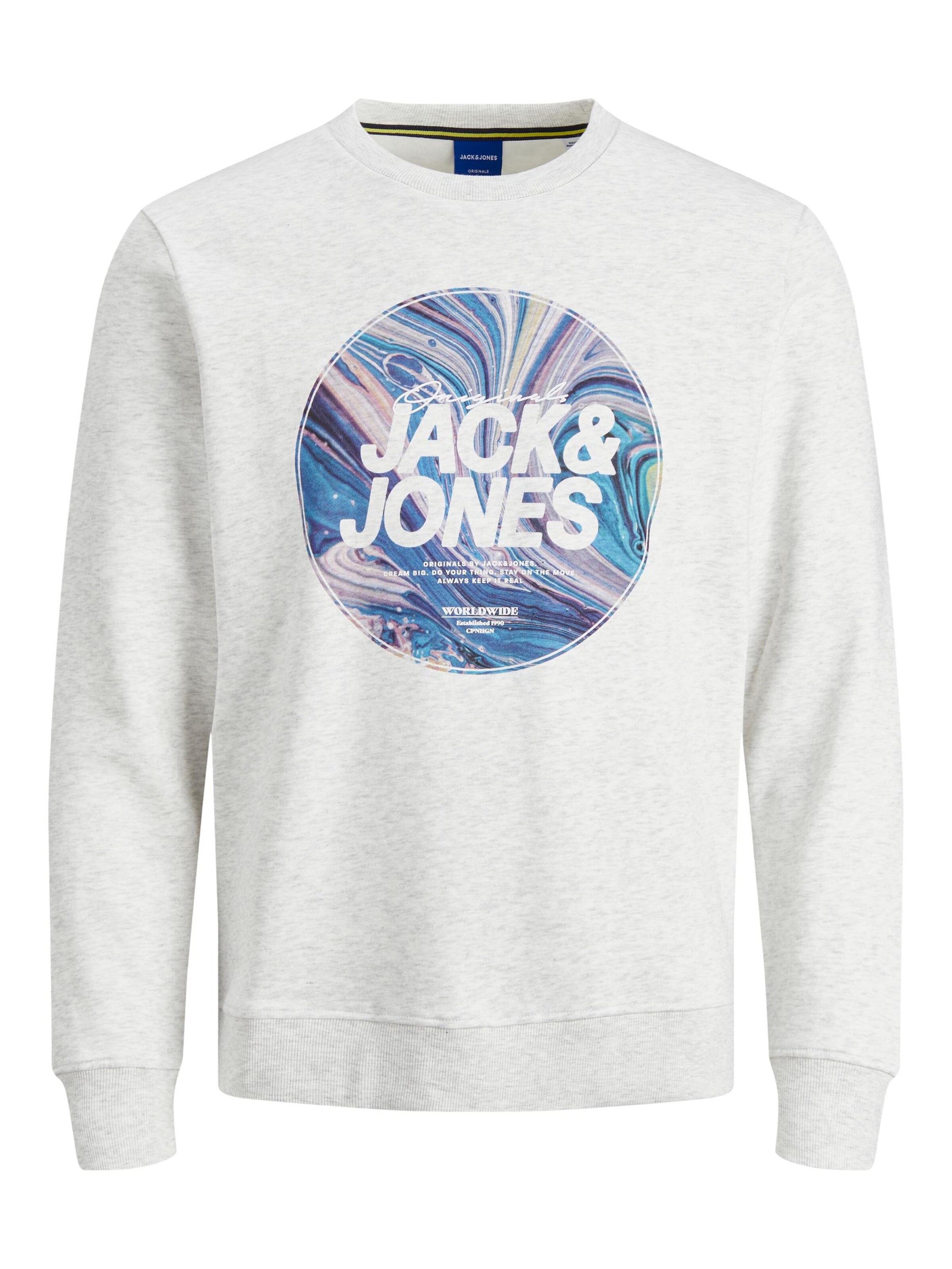 Männer Sweat JACK & JONES Sweatshirt 'Swirl' in Weiß, Weißmeliert - SF72131 Männer Sweat JACK & JONES Sweatshirt 'Swirl' in Weiß, Weißmeliert - SF72131