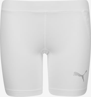 PUMA Skinny Workout Pants in White: front