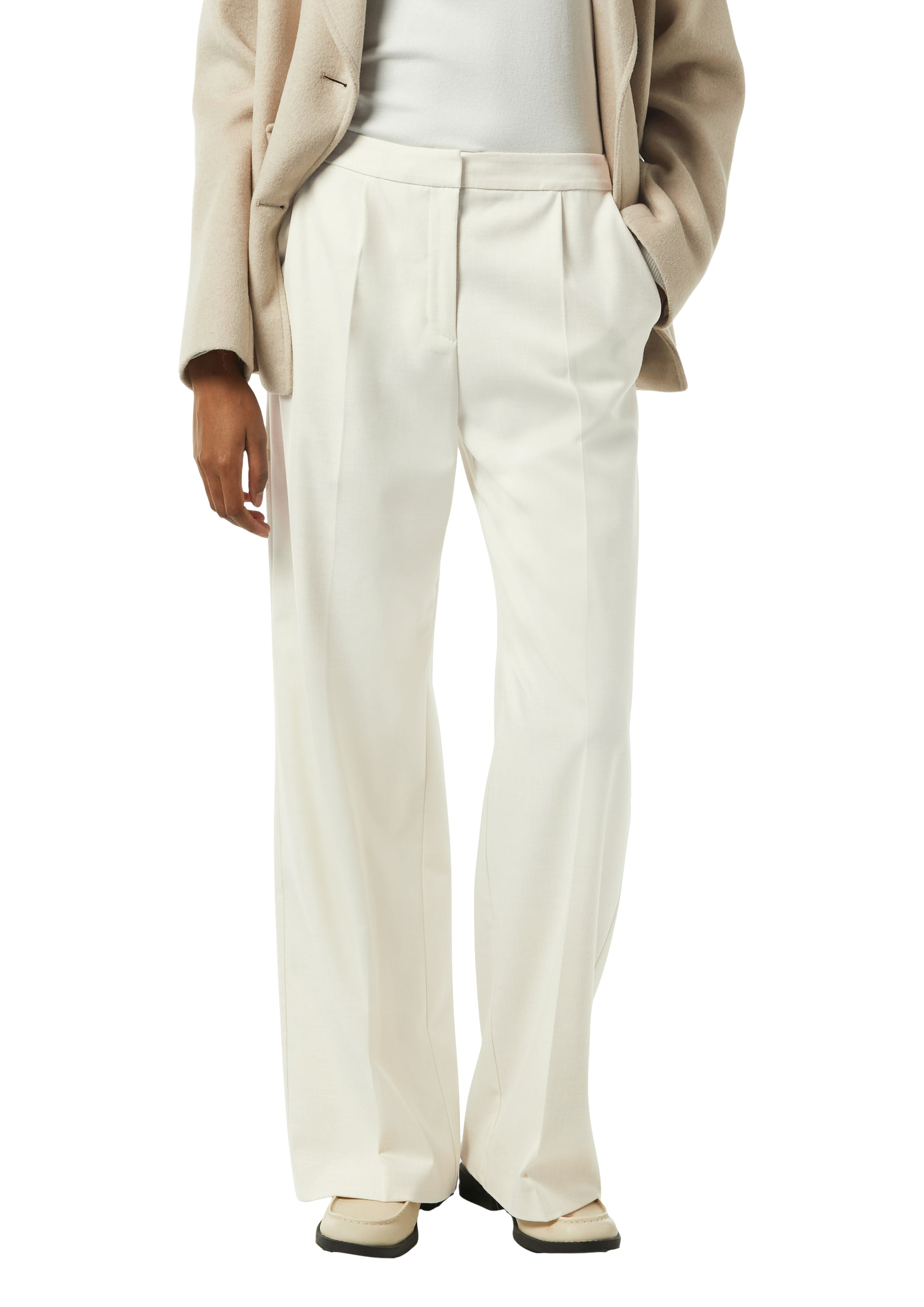 COMMA Wide Leg Hose in Beige: Vorderseite