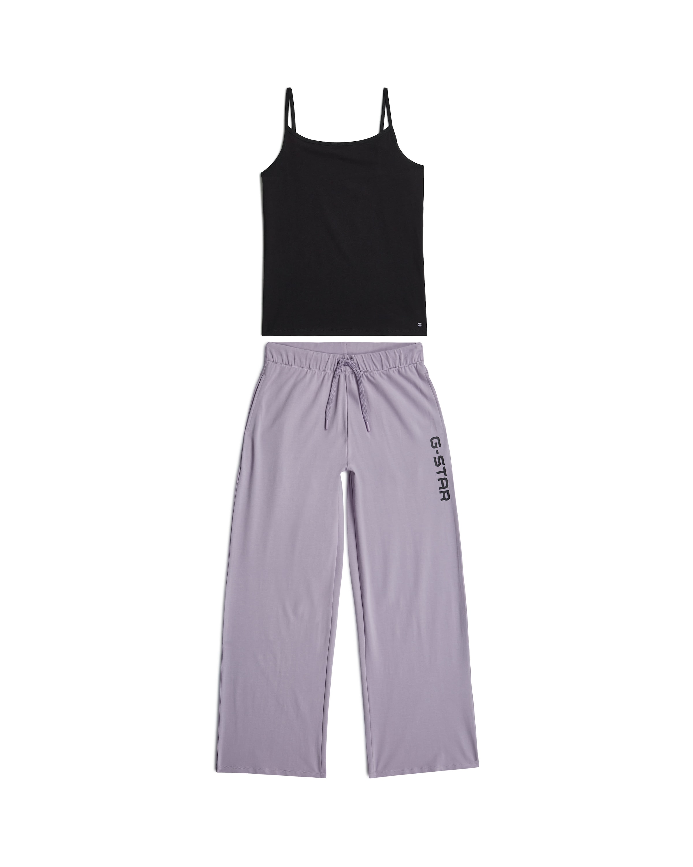G-STAR Pyjama 'Cami and Wide Leg Pant Pyjamas Set' in Lila: voorkant