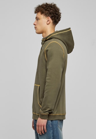 Urban Classics Regular fit Zip-Up Hoodie in Green