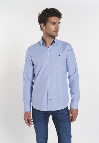 DENIM CULTURE Regular fit Button Up Shirt 'Benjamin' in Blue: front