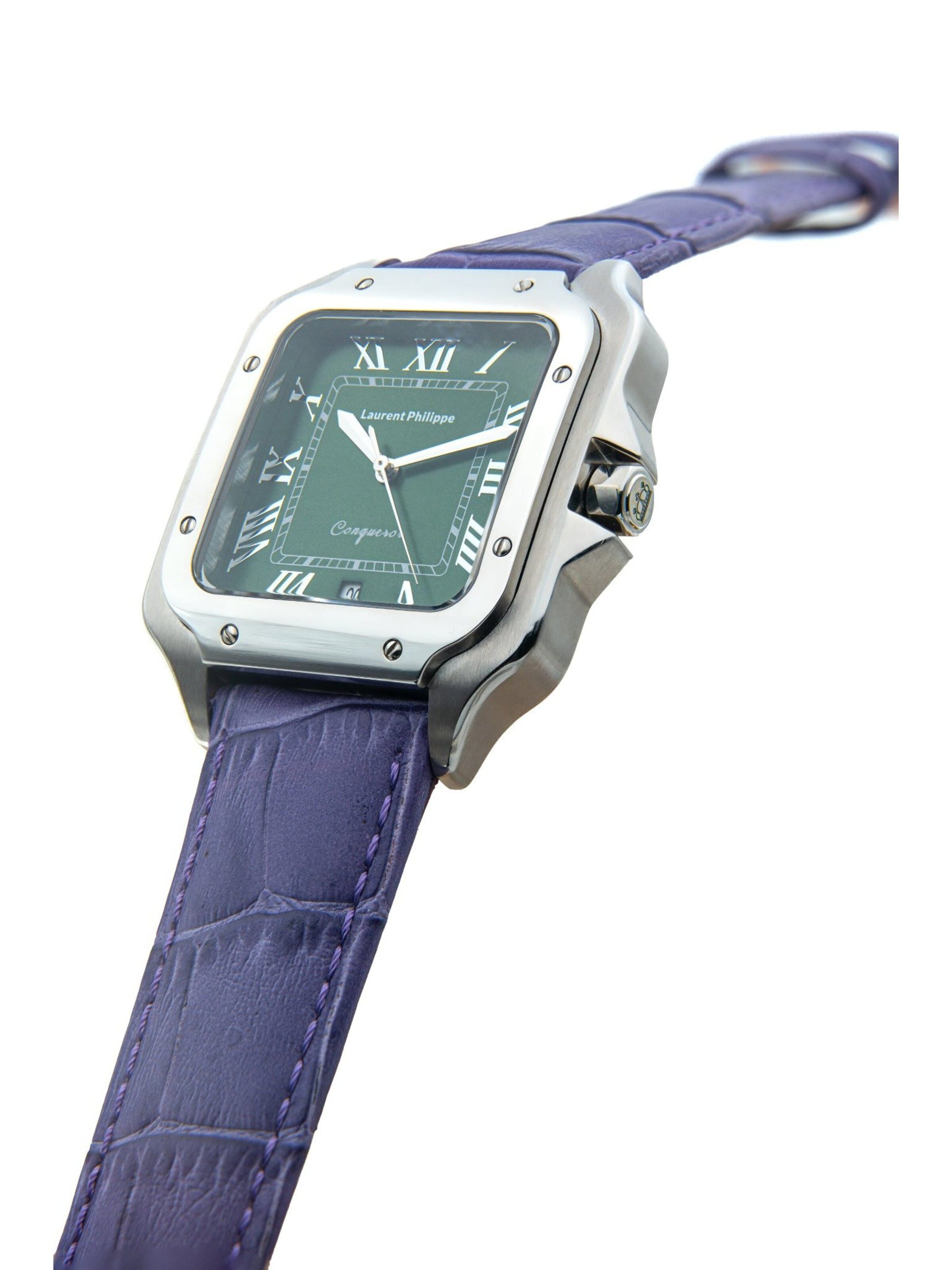 Laurent Philippe - Reloj analógico 'Conqueror Emerald – Orchidée Nocturne' en lila