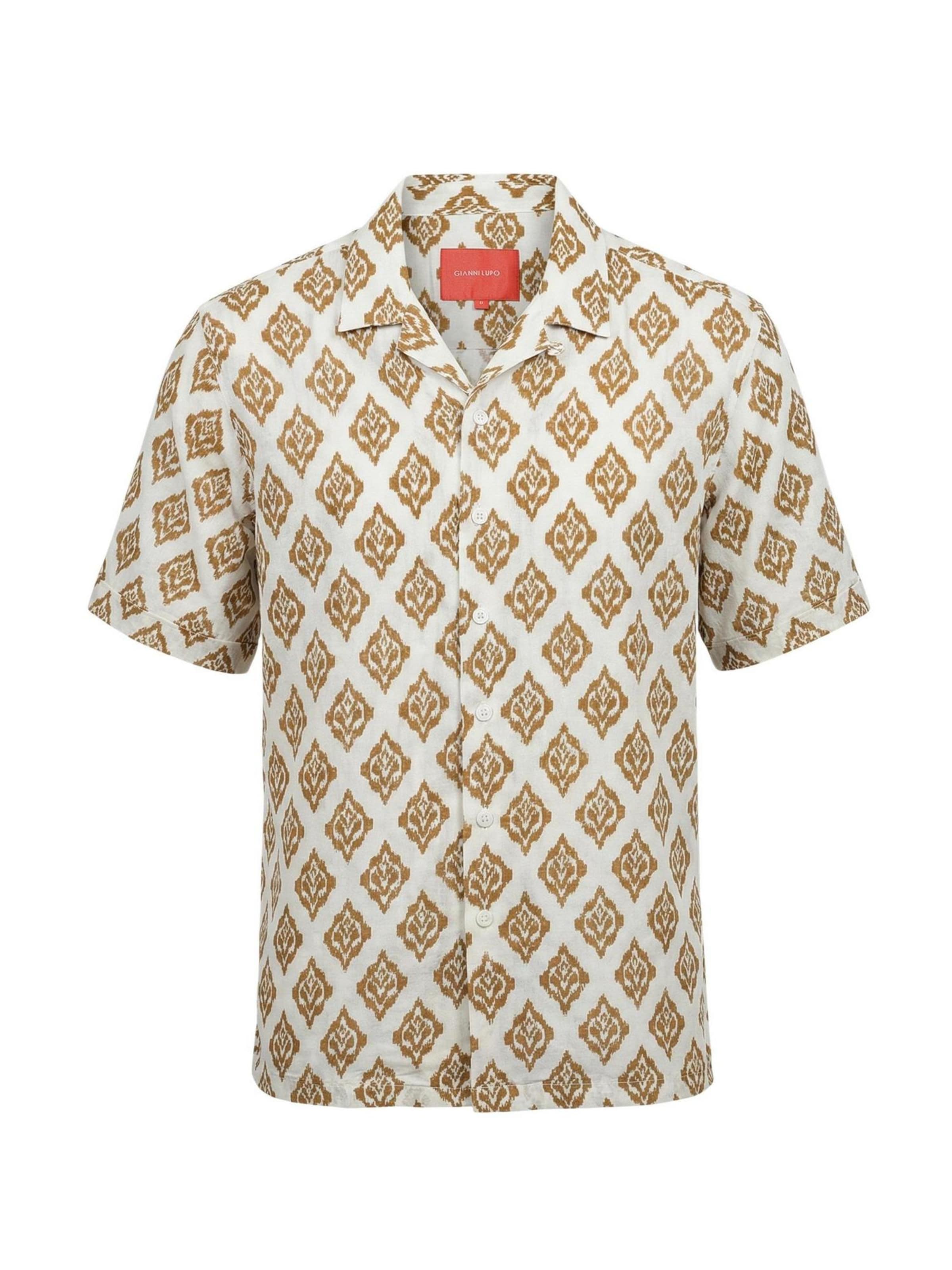 Regular fit Camicia 'GL7839S' di Gianni Lupo in beige: frontale