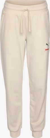 PUMA Tapered Workout Pants 'Better' in Beige: front