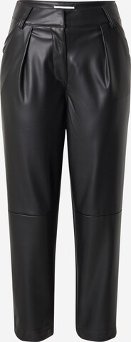 TOPSHOP - regular Pantalón plisado en negro: frente