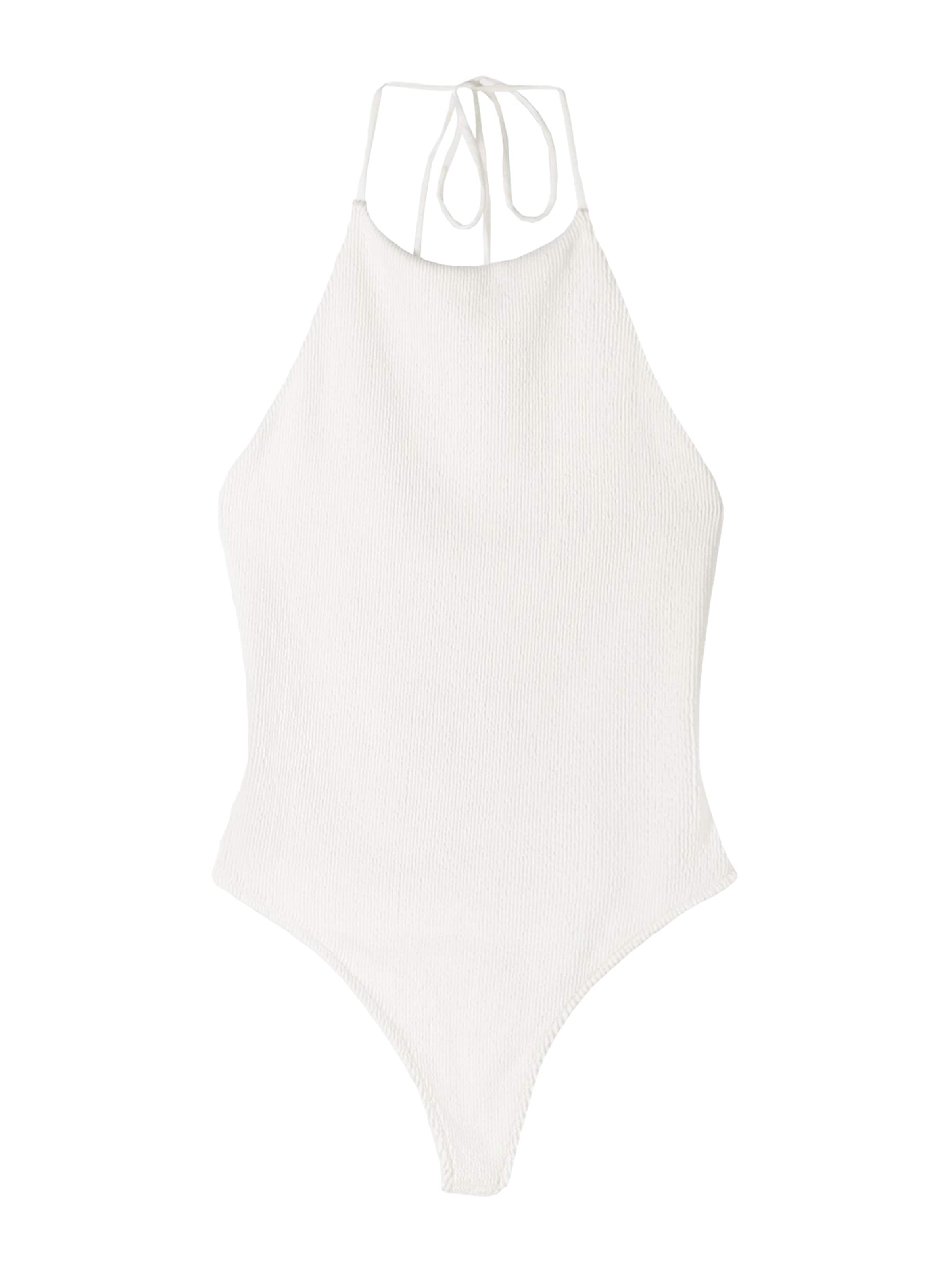 Bershka Shirt bodysuit in White: front