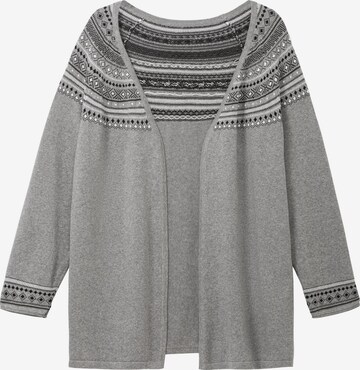 SHEEGO Knit Cardigan in Grey: front