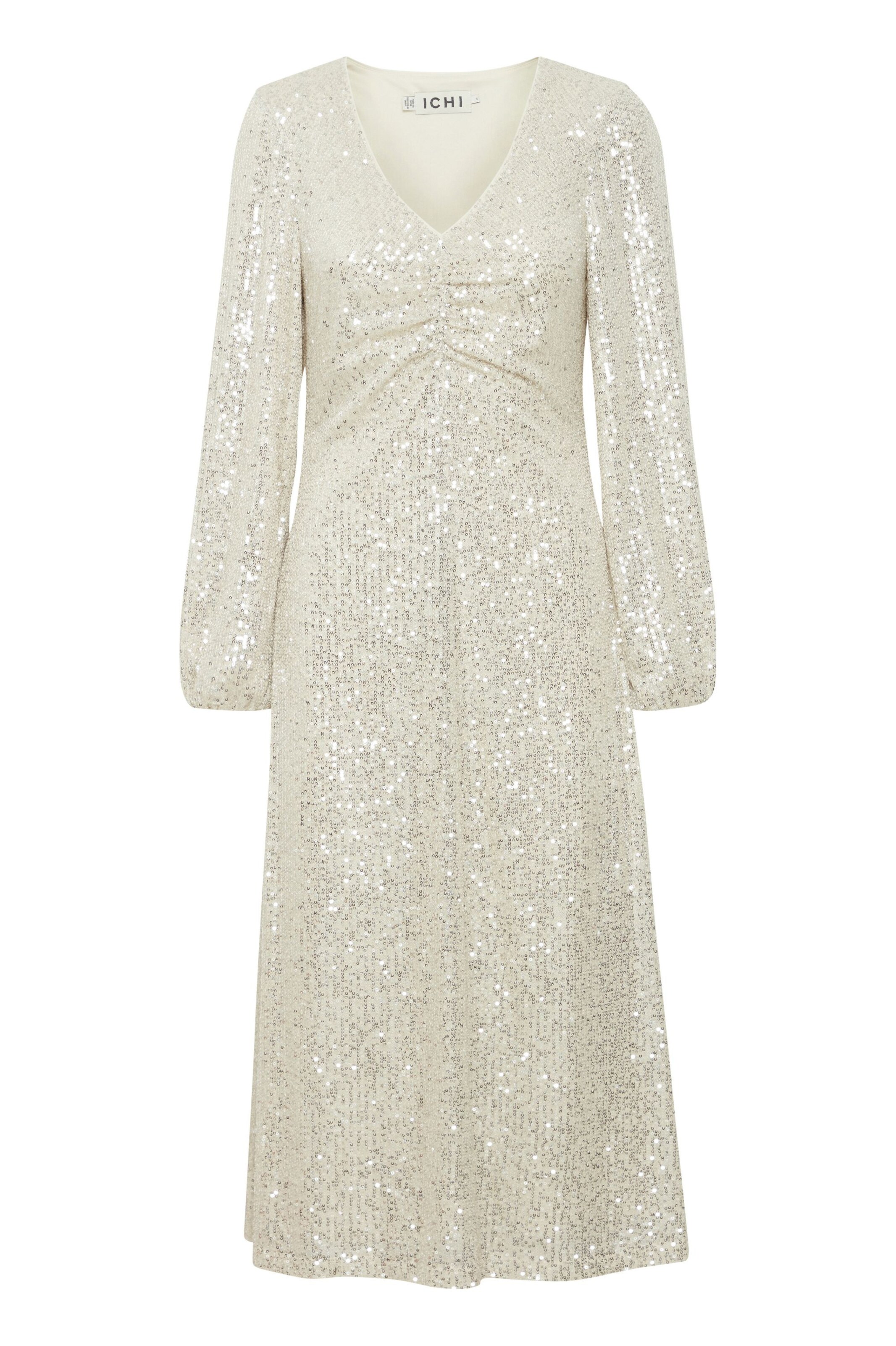 Robe ' Fauci' ICHI en beige : devant