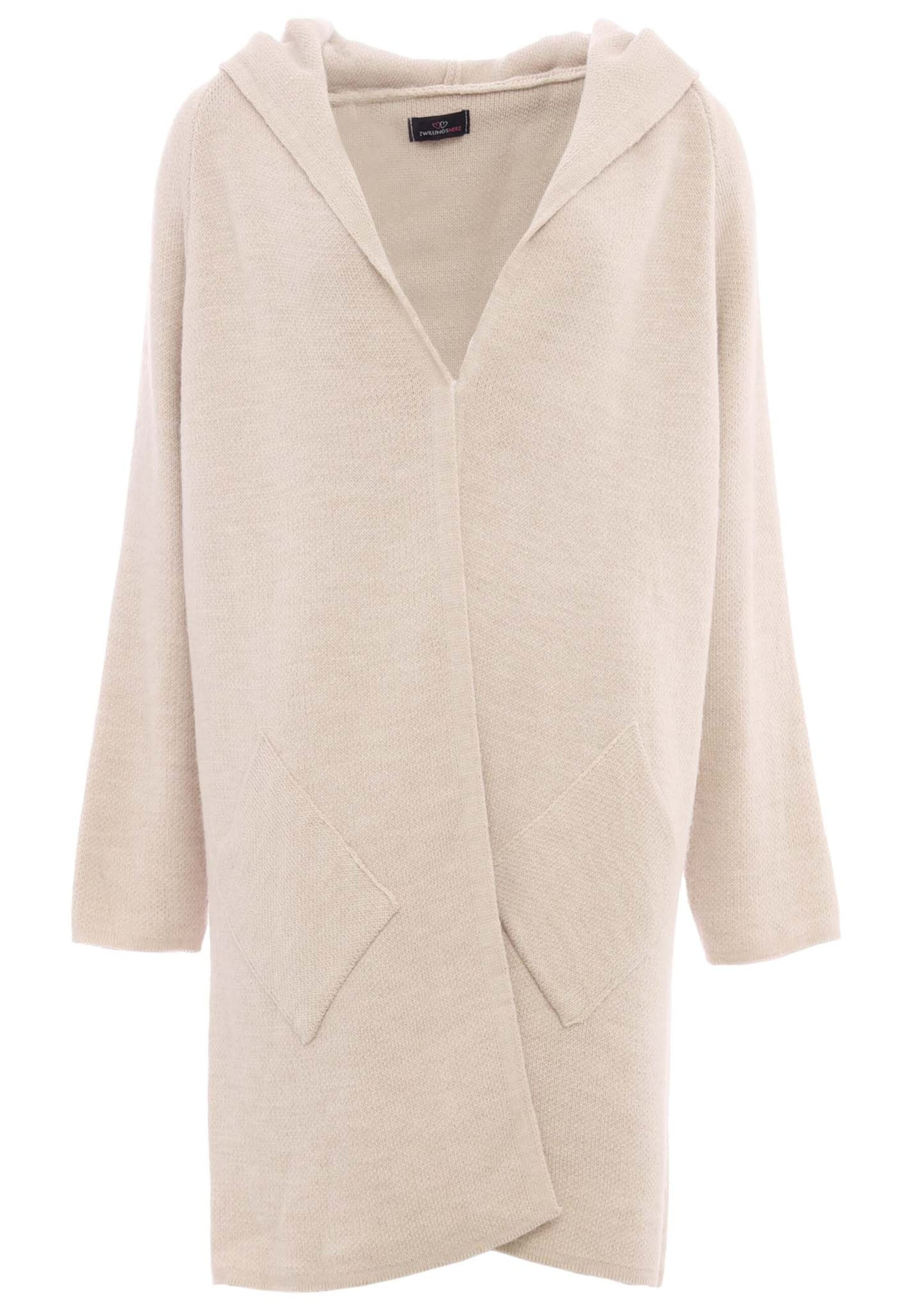 Zwillingsherz Fleece jacket in Beige: front
