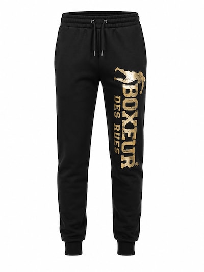 Boxeur des Rues Sporthose 'Herren Jogginghose Boxeur des Rues mit Kordelzug und Bündchen, Schwarz, Goldenes vertikales Logo, Baumwolle'‌‌‌‌‌‌‌ in XL in schwarz, Produktansicht