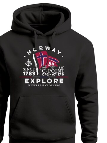 Neverless Sweatshirt 'Norway Explore' in Black
