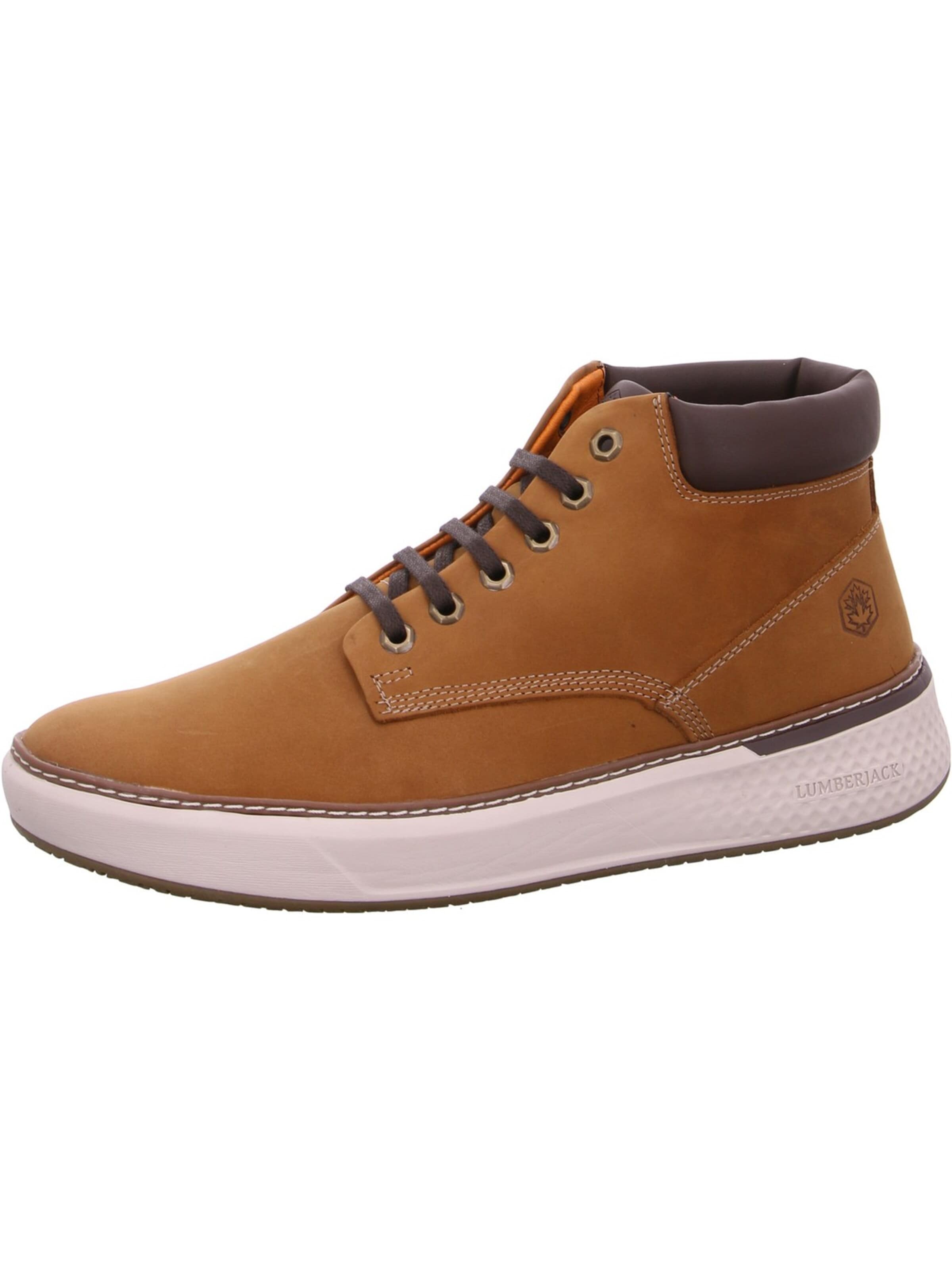 Lumberjack High-Top Sneakers 'Lumberjack Scott Schnürstiefel Beige' in Beige: front