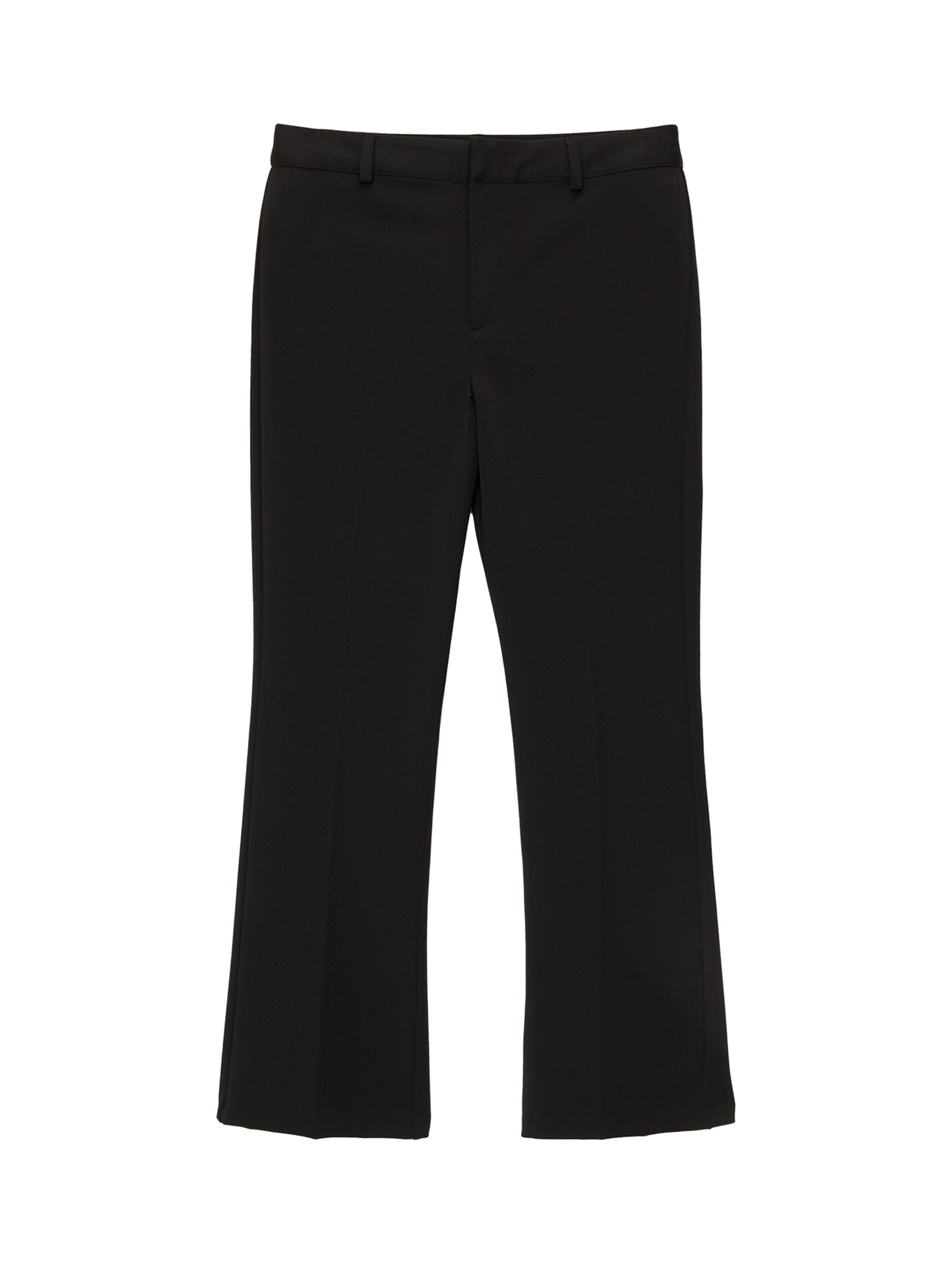 Pull&Bear Flared Bukser med fals i sort: forside