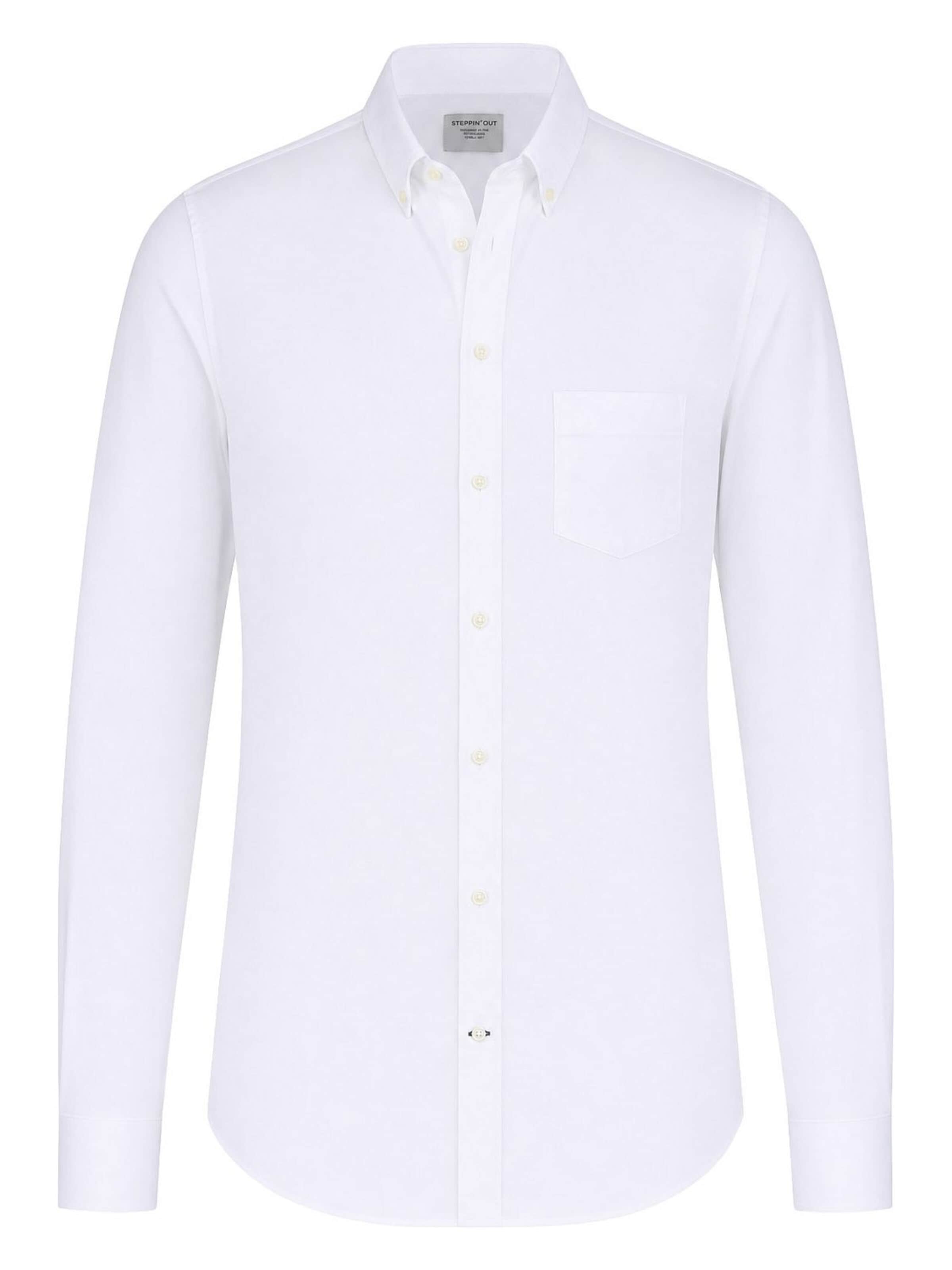 Steppin' out Regular fit Button Up Shirt in White: front