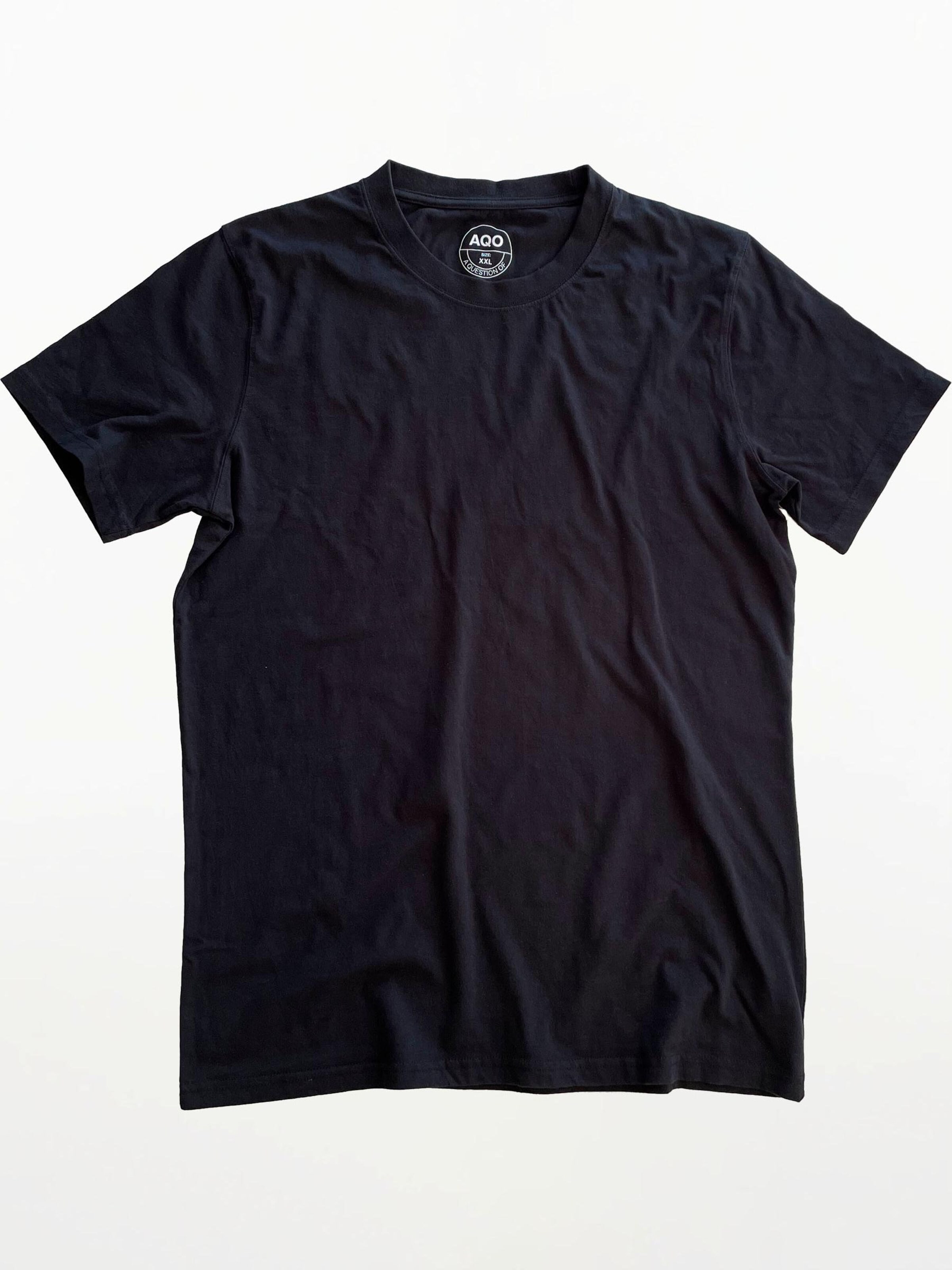 A Question Of (AQO) Shirt 'Anders Tee Garment Dyed' in Zwart: voorkant