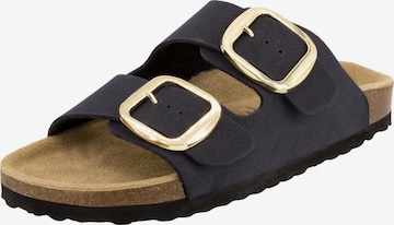 SUPERSOFT by Indigo Pantolette 'Classic' in Blau: Vorderseite