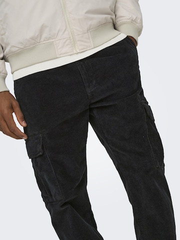 Only & Sons - Tapered Pantalón cargo 'ONSLou' en negro