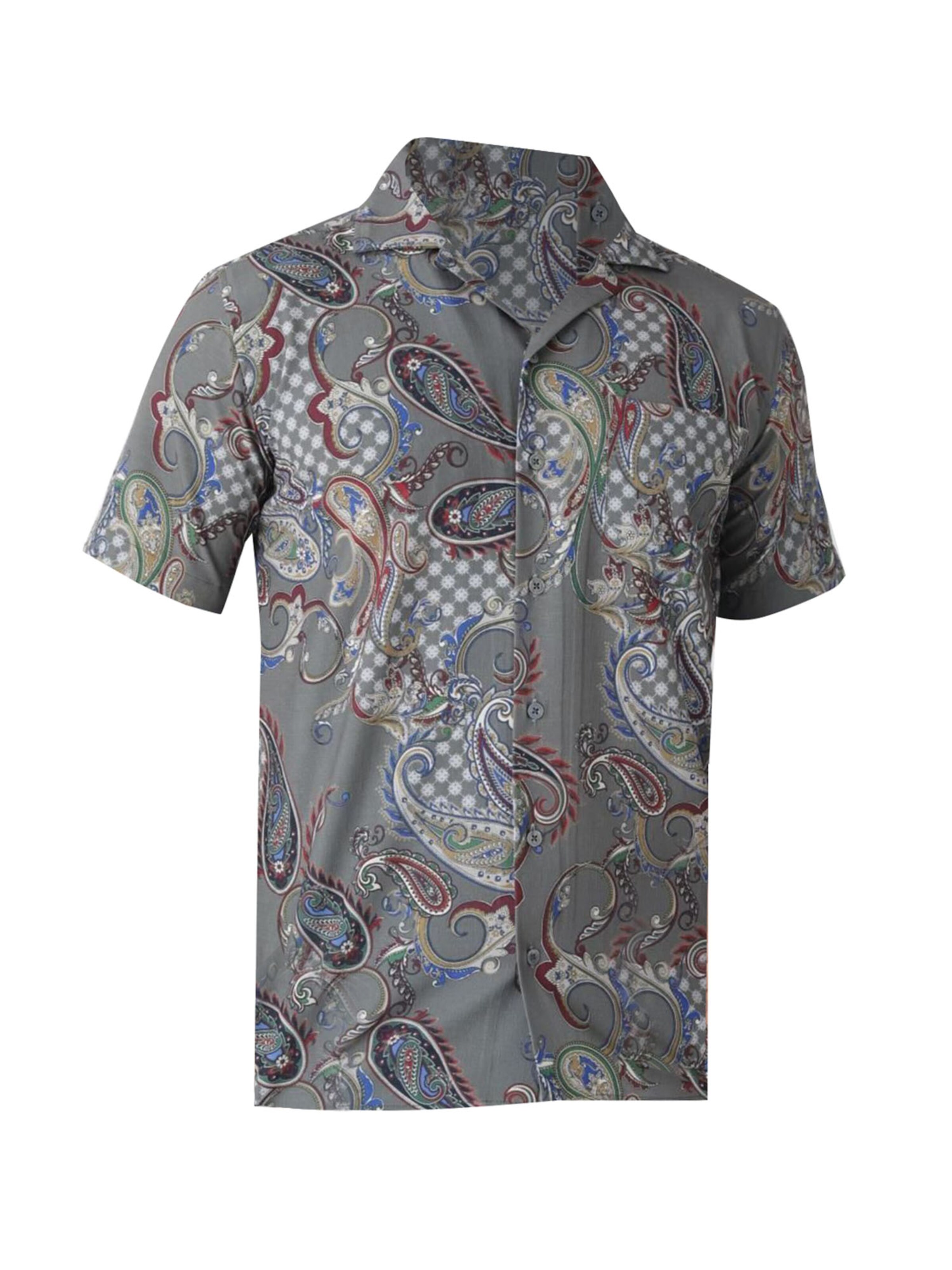 By Diess Collection Regular fit Button Up Shirt in Grey: front