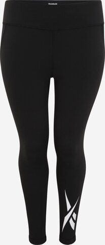 Skinny Pantaloni sportivi 'LUX' di Reebok in nero: frontale