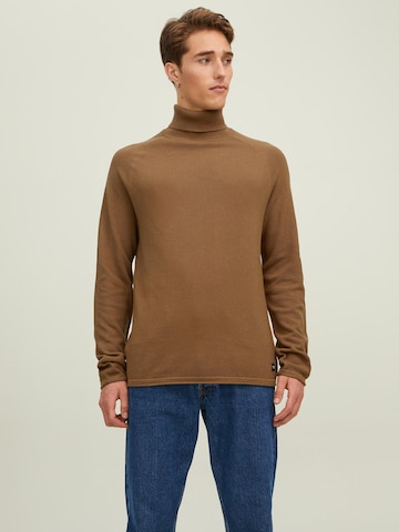 JACK & JONES Sweter 'Hill' w kolorze brązowy: przód