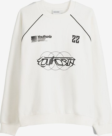 Bershka Sweatshirt in White: front