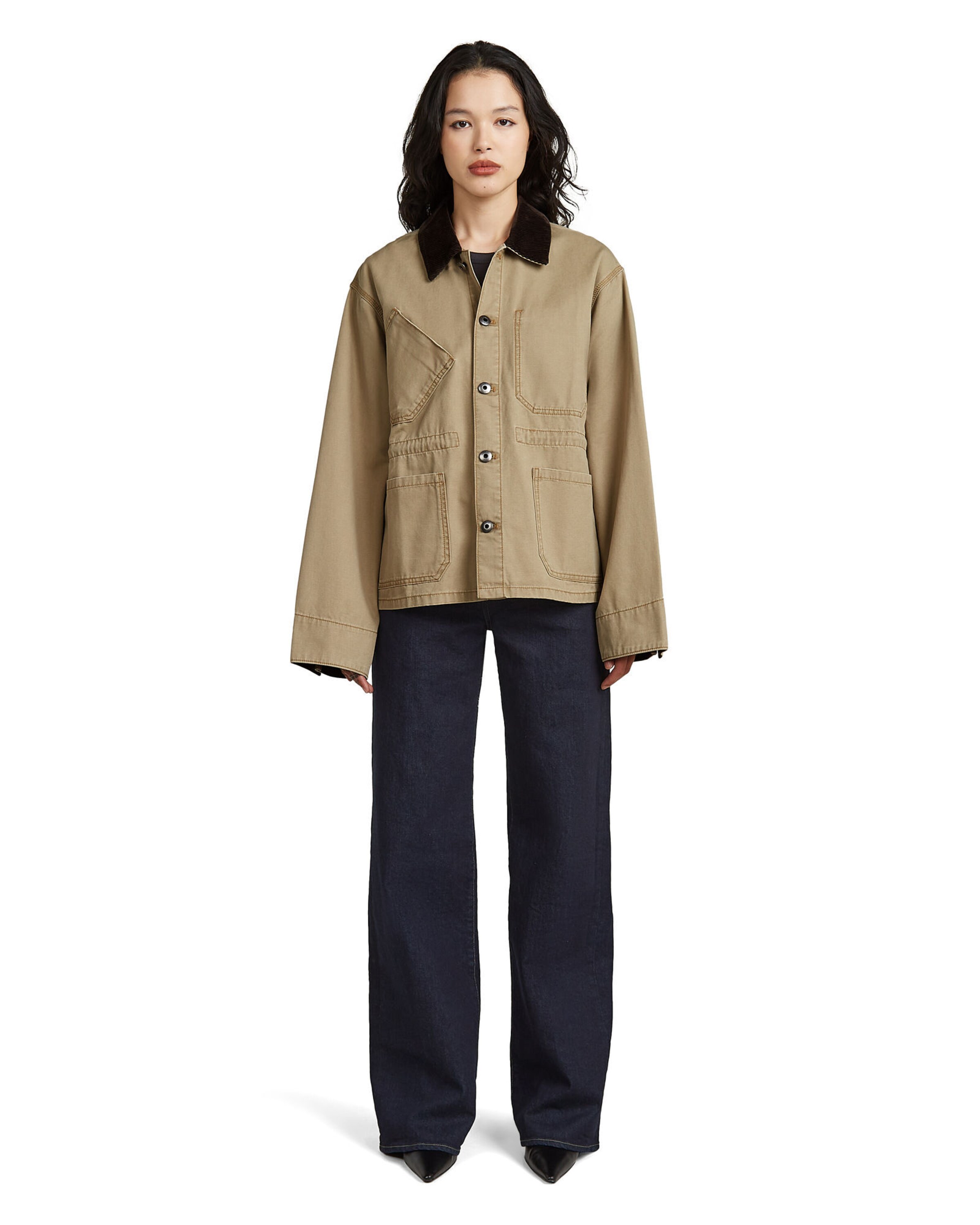 G-STAR Winterjas 'Boyfriend Barn Jacket' in Beige