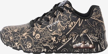 Sneaker bassa 'Uno' di SKECHERS in nero: frontale