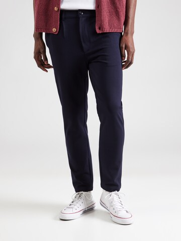 Kronstadt Slim fit Pleat-front trousers 'Club' in Blue: front