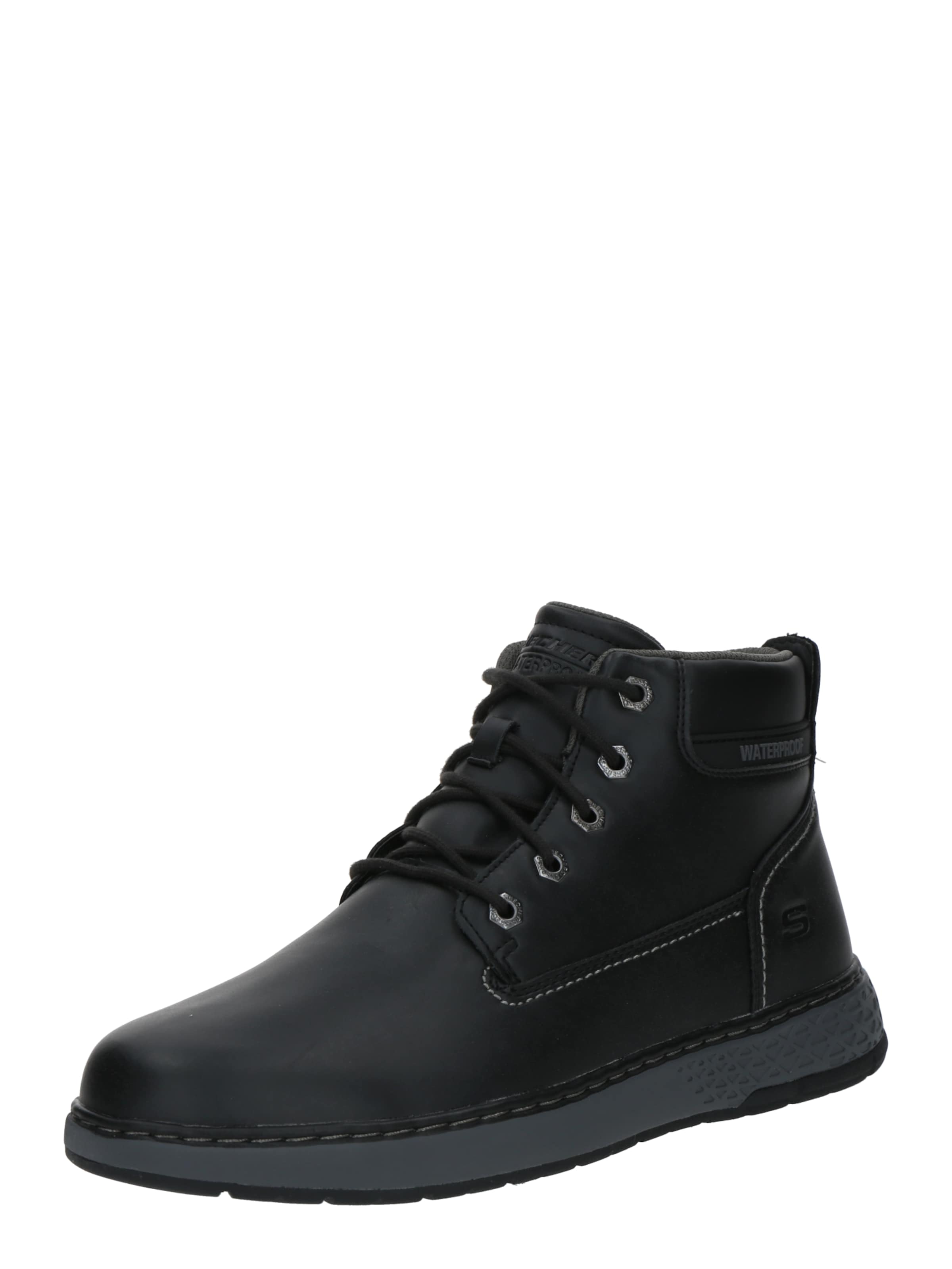 SKECHERS Schnürboots 'Garlan' in Schwarz: Vorderseite