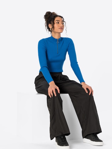 WEEKDAY Wide leg Broek 'Denali' in Zwart