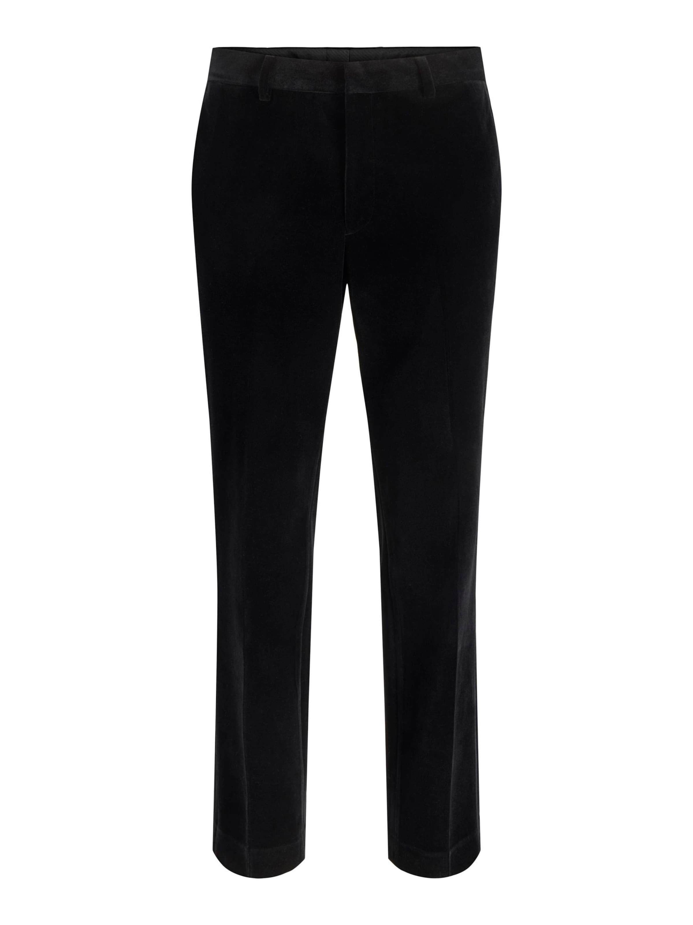 JACK & JONES - Slimfit Pantalón plisado en negro: frente