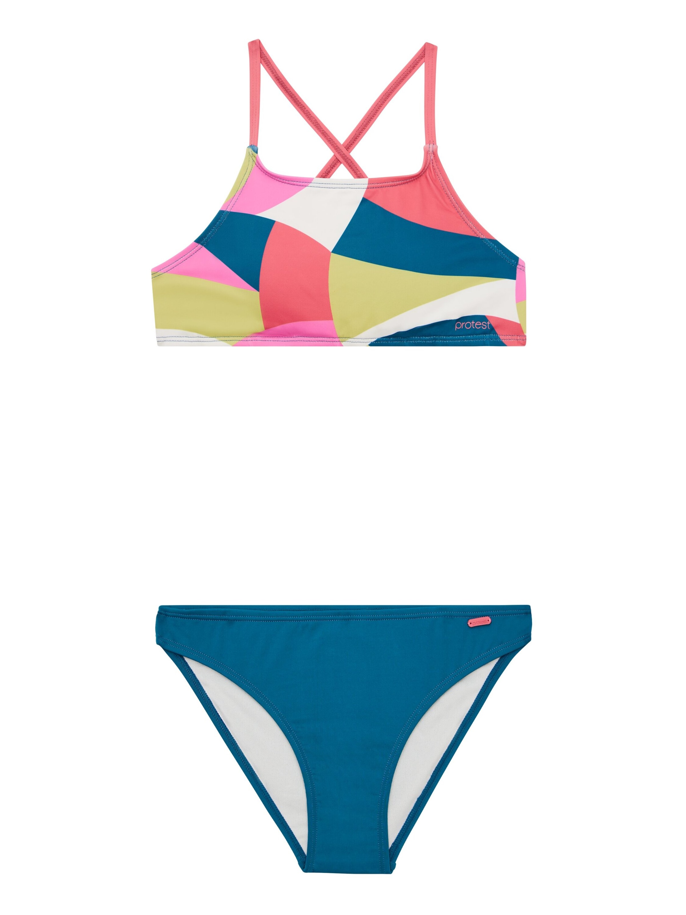 PROTEST Bustier Bikini 'PRTSyl JR' in Blauw: voorkant