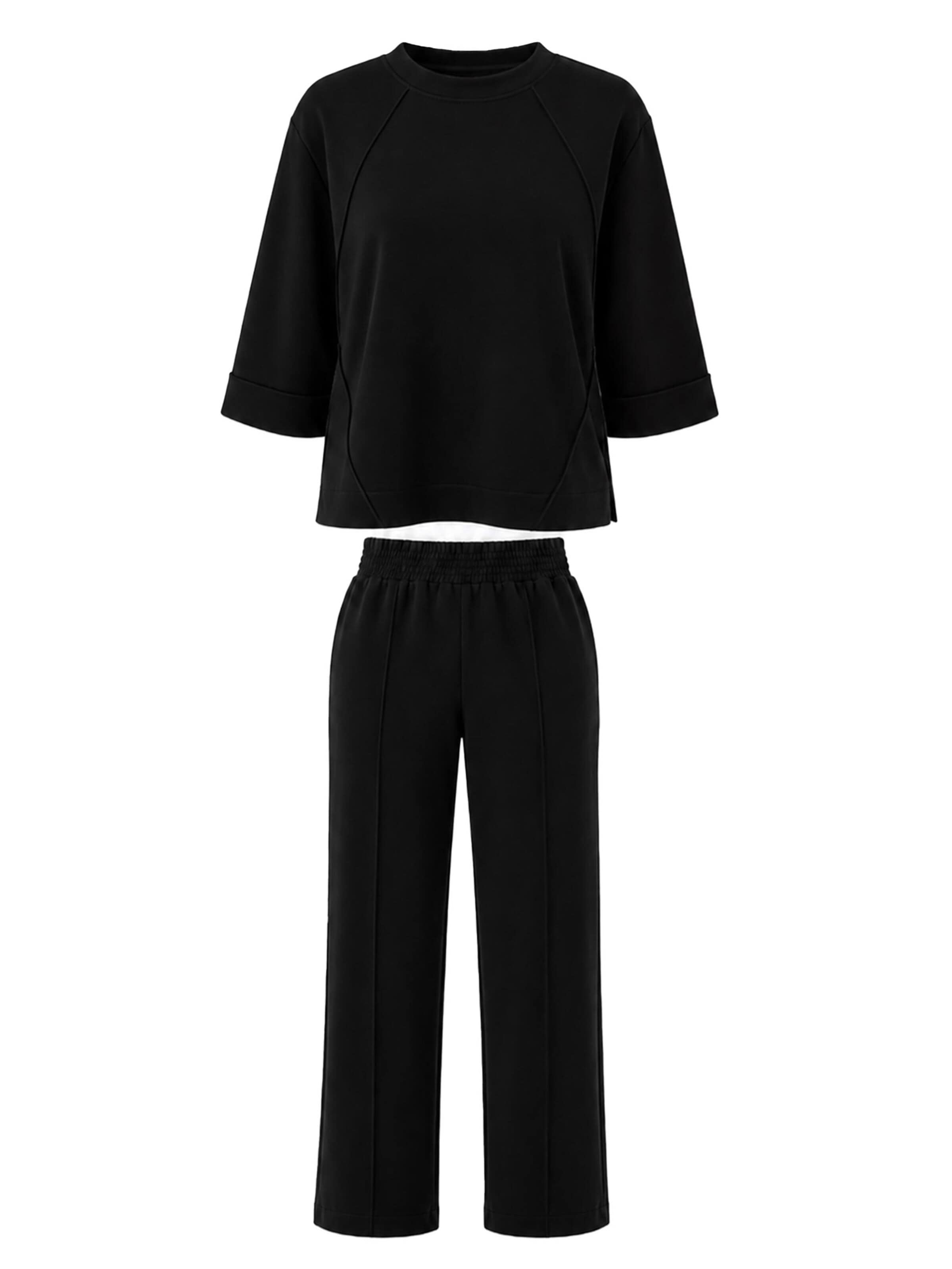 REGINA FASHION Trenirka za tek 'Elegant Tracksuit' | črna barva: sprednja stran