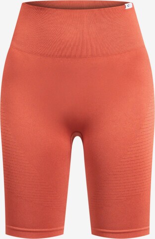 Smilodox Skinny Workout Pants 'Bloom' in Orange: front