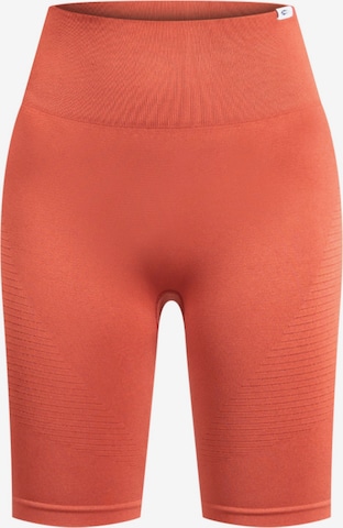 Smilodox Skinny Sportbroek 'Bloom' in Oranje: voorkant