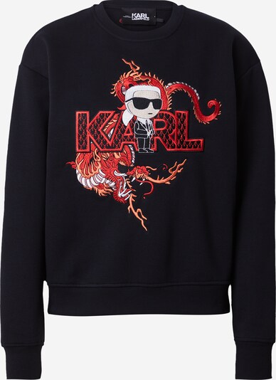 Karl Lagerfeld Sportisks džemperis 'ikonik lny', krāsa - jauktu krāsu / melns, Preces skats