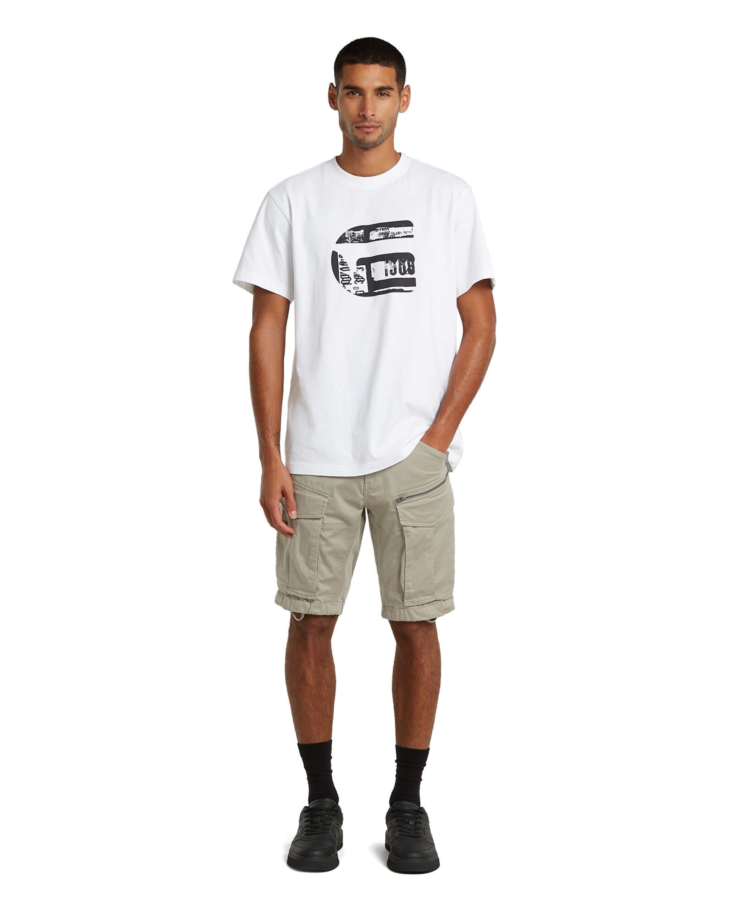 G-STAR Regular Trousers 'Shorts' in Beige