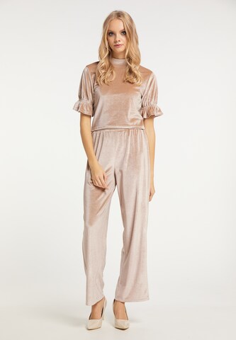 myMo at night Wide leg Trousers in Beige